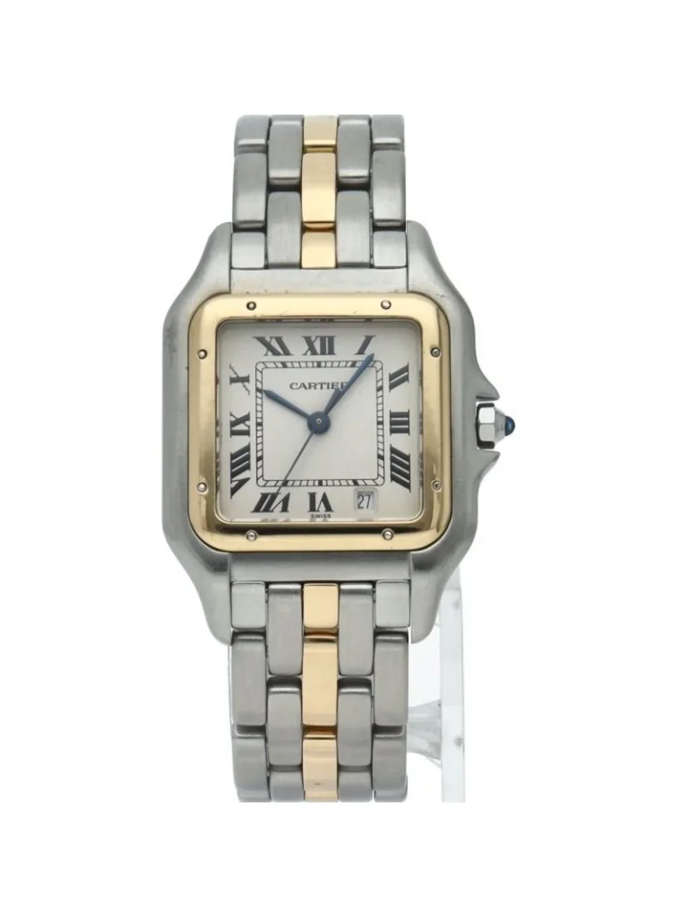 Cartier Panthere MM Watch 1 Row 18k Yellow Gold SS White Polished